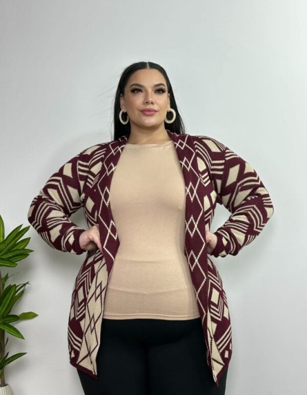 CARDIGAN DE LINHA ESTAMPADO - PLUS SIZE