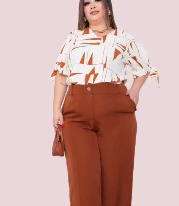 CALÇA ALFAIATARIA COM ELASTICO ATRAS - PLUS SIZE