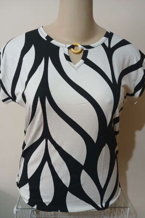 BLUSA DE ARGOLA ESTAMPADA