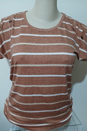 BLUSA STONADA COM BOTÕES NO OMBRO