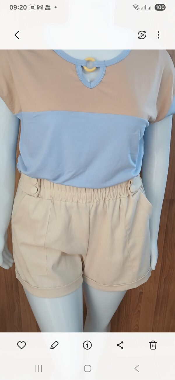 BLUSA BICOLOR COM ARGOLA